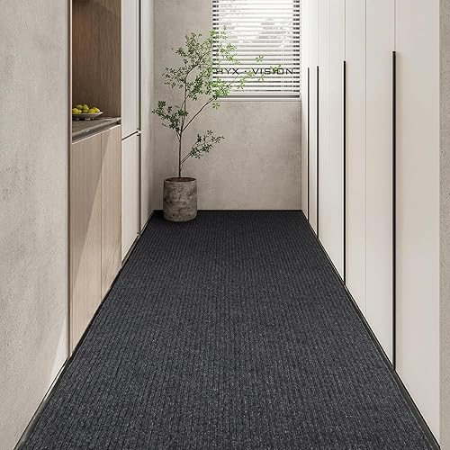 Miniatura 3 de Tapete de grado comercial para puerta de 3 x 10 pies, resistente con parte trasera de goma antideslizante, tapete de puerta para interiores y