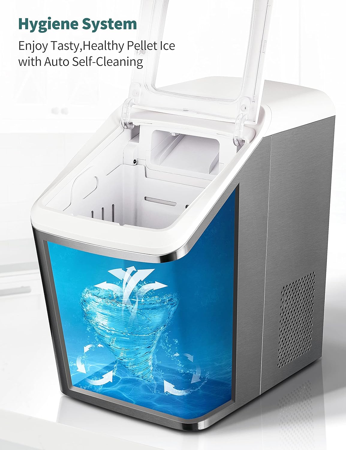 Buy Gevi Household Countertop Nugget Ice Maker Machine, Stainless Steel