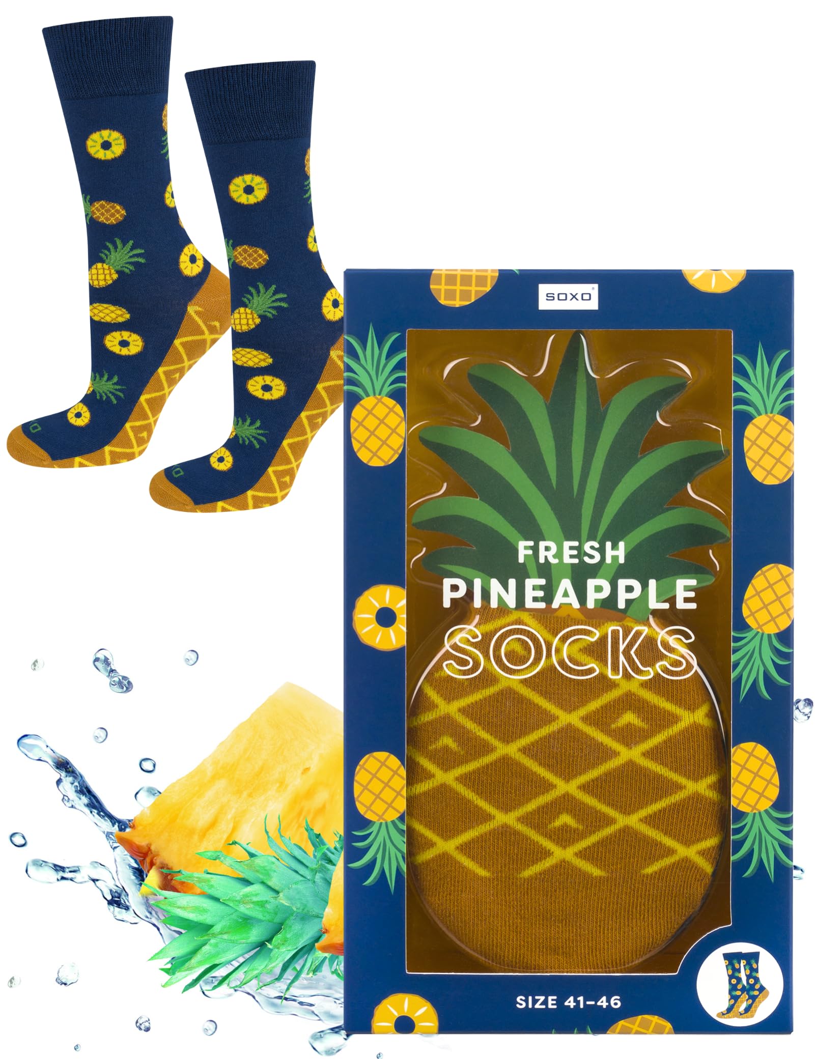 Soxo Unisex Pineapple Ice Cream Avocado Socks Men Funny Women Gifts Mens Cotton Sock Ladies Gift Men's Presents 3-6.5