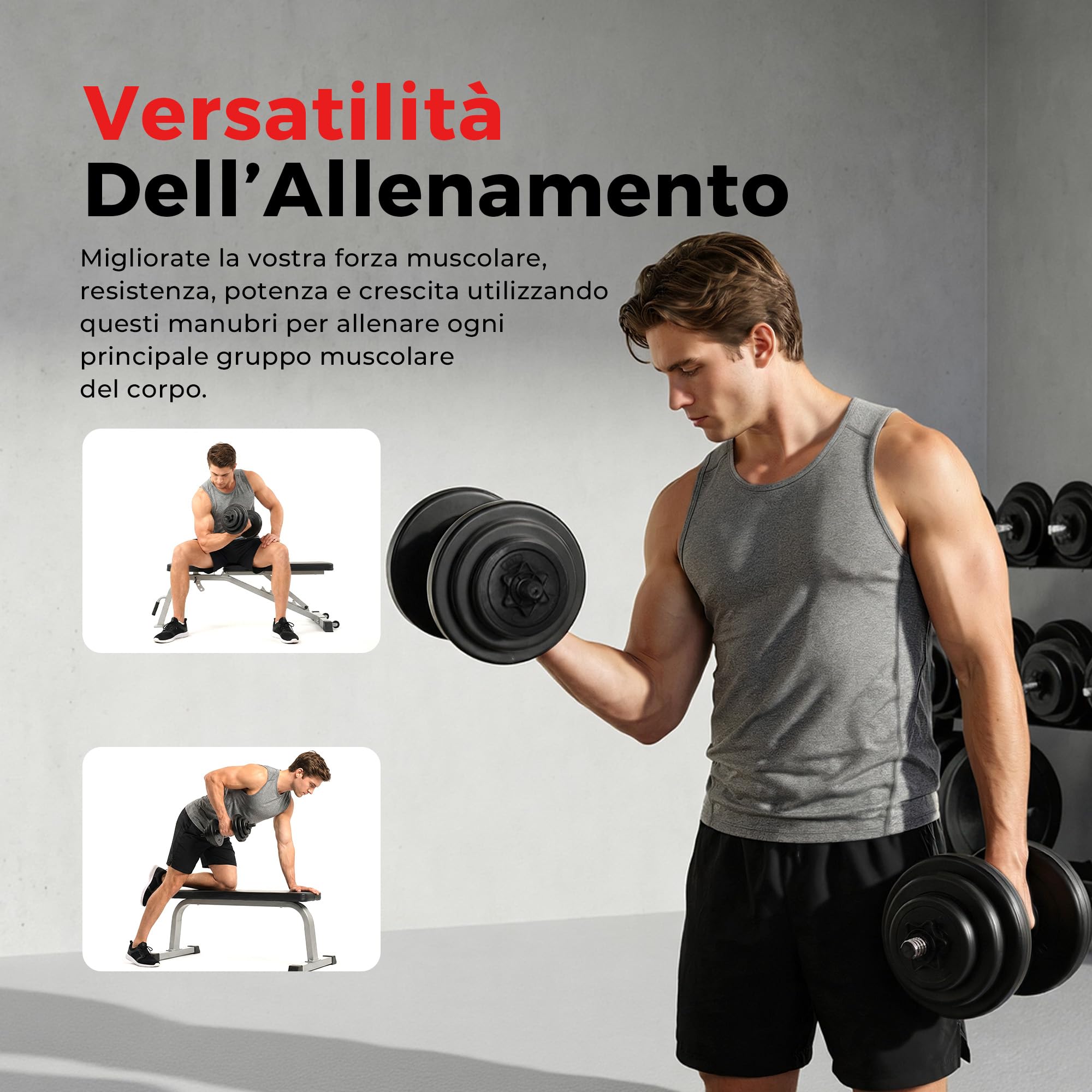 Sunny Health & Fitness Manubrio regolabile Elite, salvaspazio, per allenamento di forza, impugnatura in acciaio antiscivolo, palestra domestica fitness - NO. 087