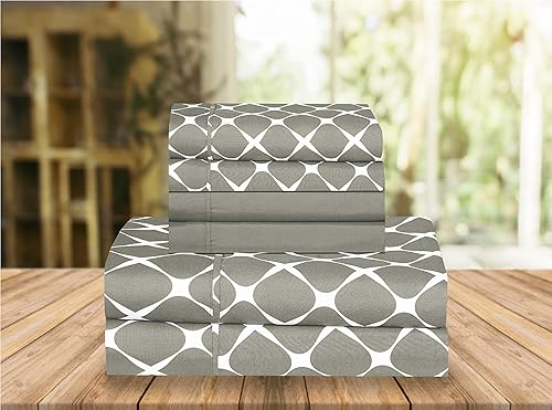 Vista 66 de Elegant Comfort - Juego de sábanas de lujo suaves con patrón Bloomingdale - 1500 hilos de microfibra de calidad premium de hotel, resistente a