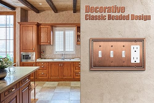 Vista 494 de Henne Bery Sunken Pearls - placa decorativa de pared para interruptor (Palanca simple, 2 unidades, níquel satinado)