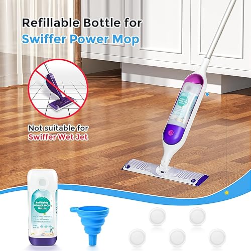 Miniatura 2 de Power Mop - Botella recargable para mopa Swiffer Powermop, multisuperficie, 26.2 fl oz, solución de botella recargable de polietileno de alta