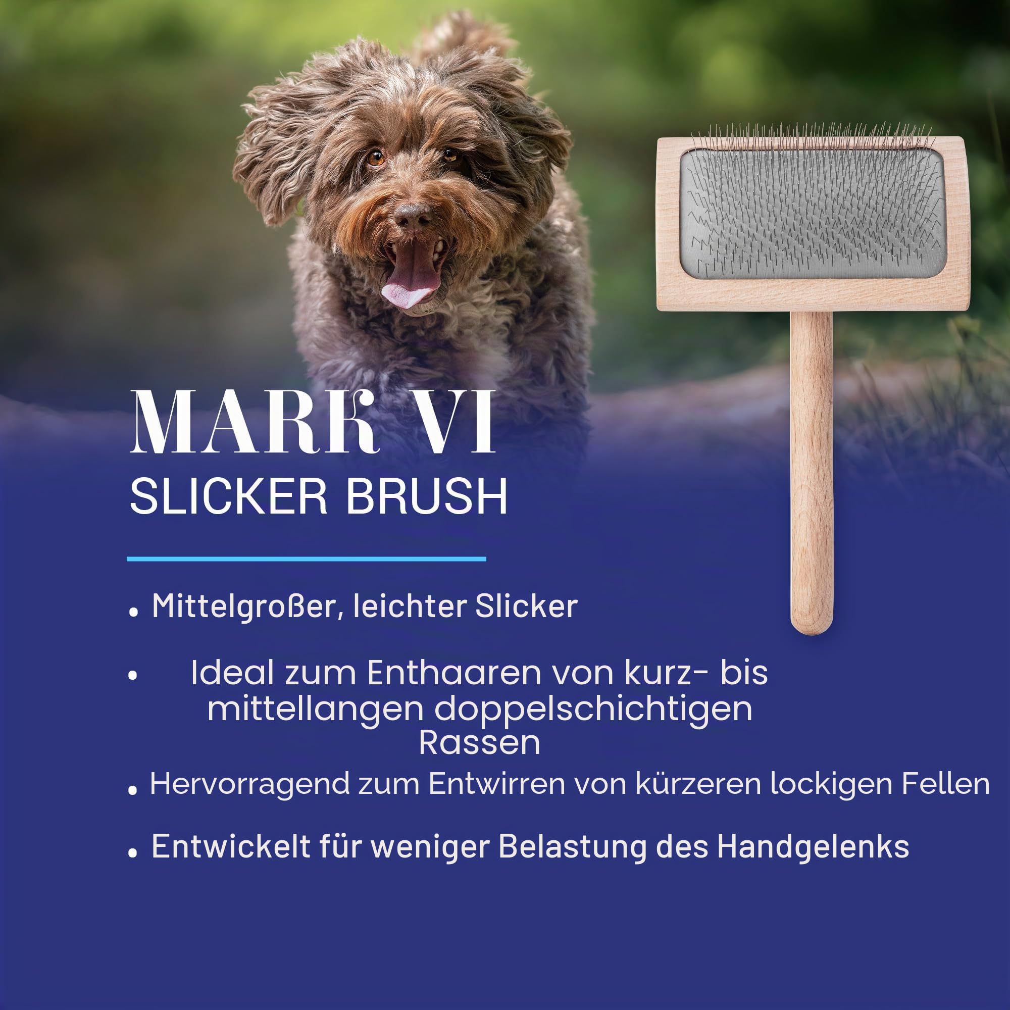 Chris Christensen Mark Vi Curved Back Medium Slicker for Pets