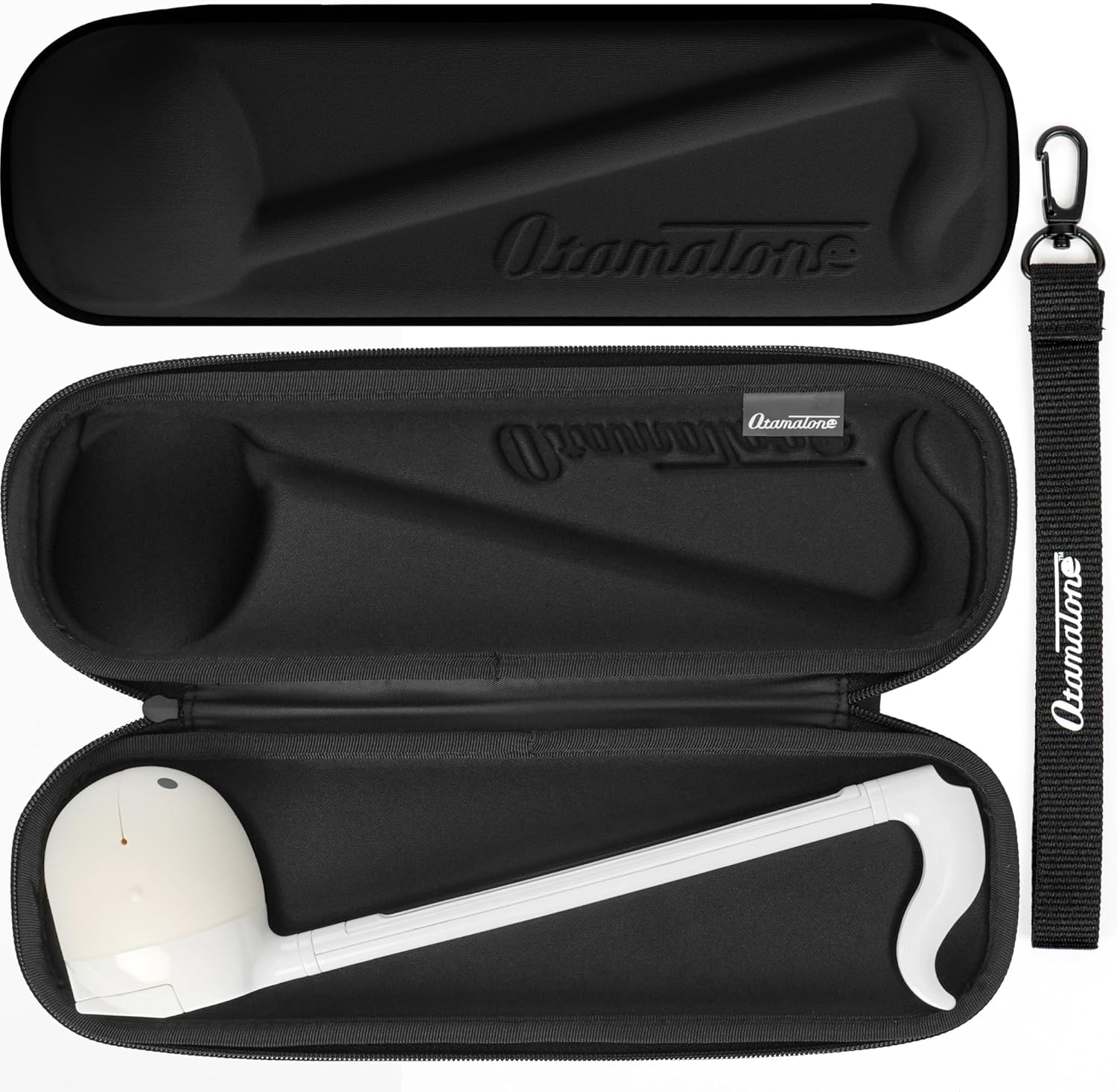 Otamatone Official Slim Case (Regular - 10.7 inch) Musical Instrument Toy Synthesizer Hard Shell Cover, Smooth Fitted Protective Interior with Official Logo Strap (Black)