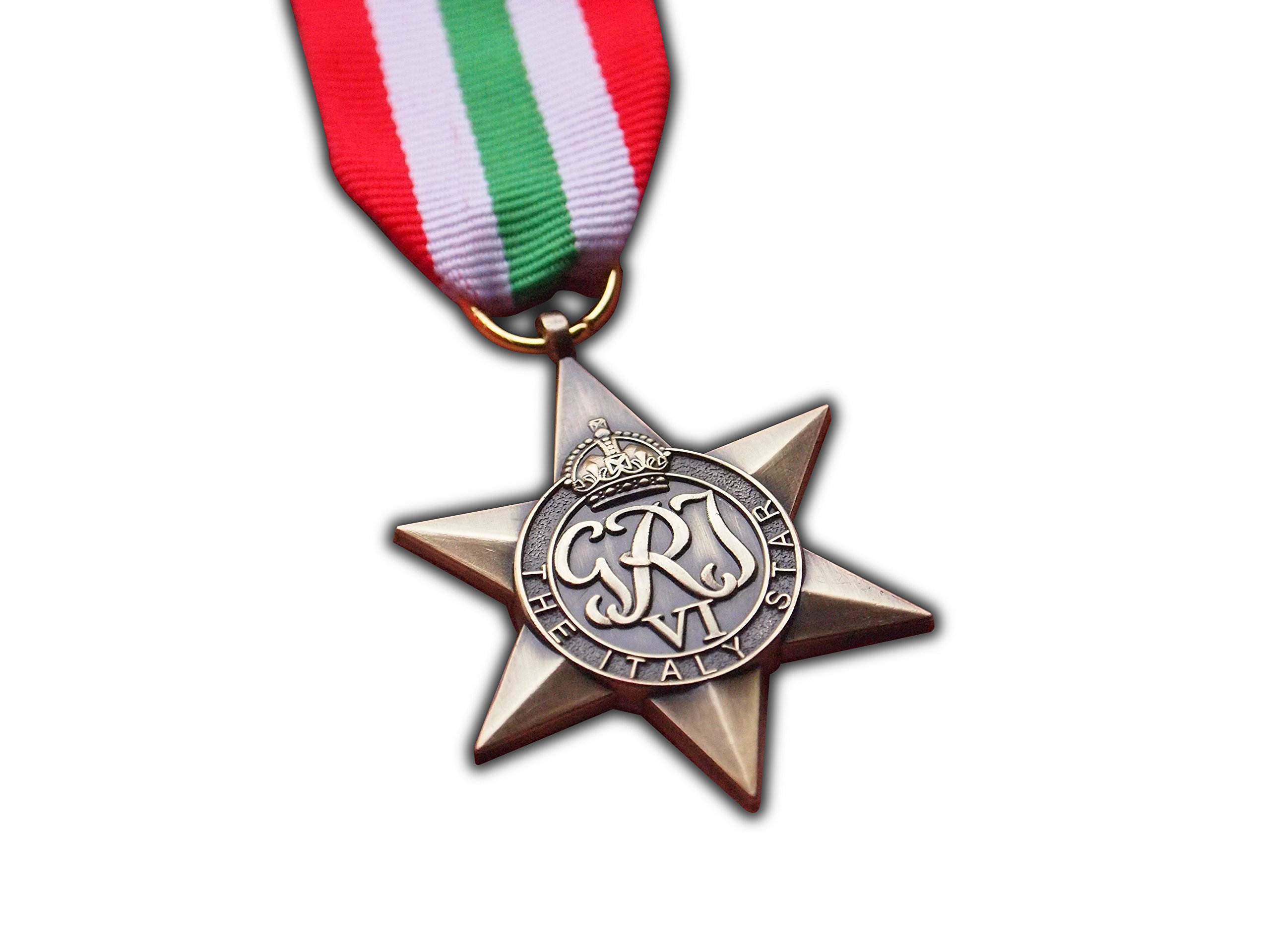 Medaglia Militare Italia Star WW2 Commonwealth Premio Militare Britannico per | Esercito | Marina | RAF | REPLICA Giorgio VI