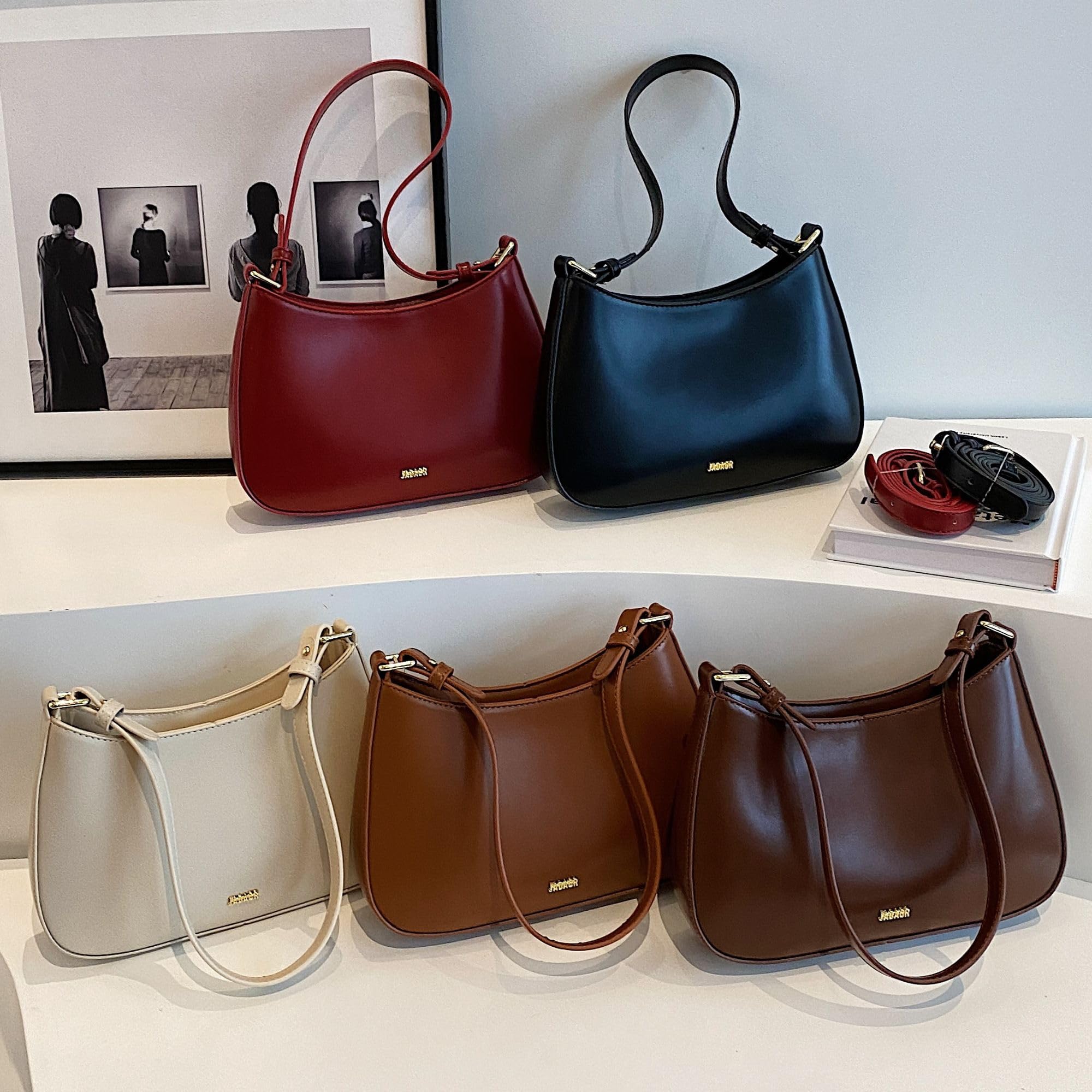 Makukke Umhängetasche Damen klein Handtasche, Y2K Crossbody Bag Damen PU Leder Schultertasche Vintage für Frauen Dating Party Einkaufe