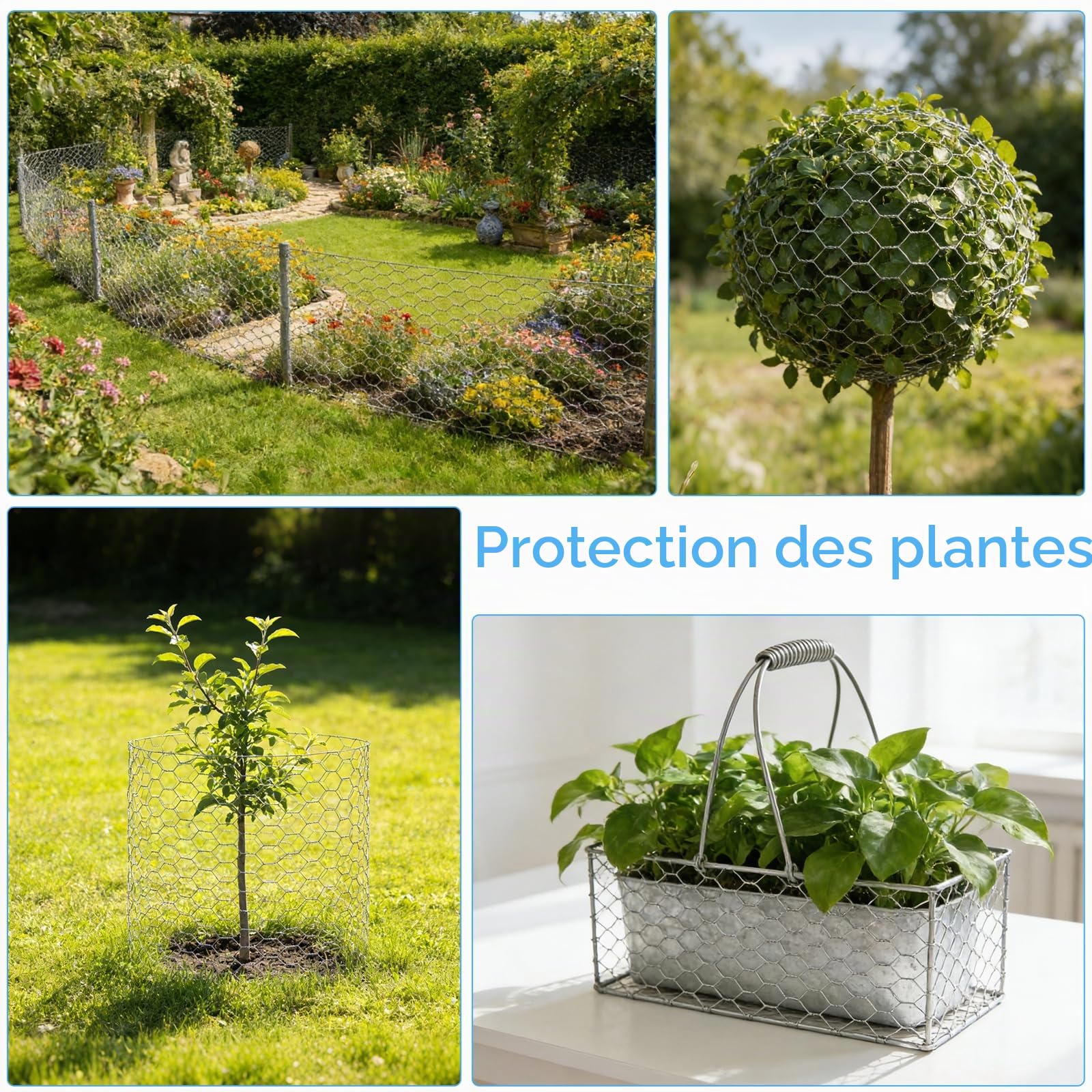 Grillage a Poule, Grillage Fine Maille 0.4x12m, Grillage Métallique Galvanisé à mailles fines 6 mm, Grille Métallique Fine Clôtures pour Élevage Volaille, Jardin, Moustiquaire
