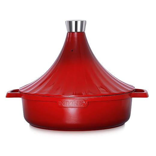 Tajine Induction Moroccan Tagine Bowl for All Spruce - Oven-Proof - Anti Rust - 28cm / 4.8 Quartz (Red)