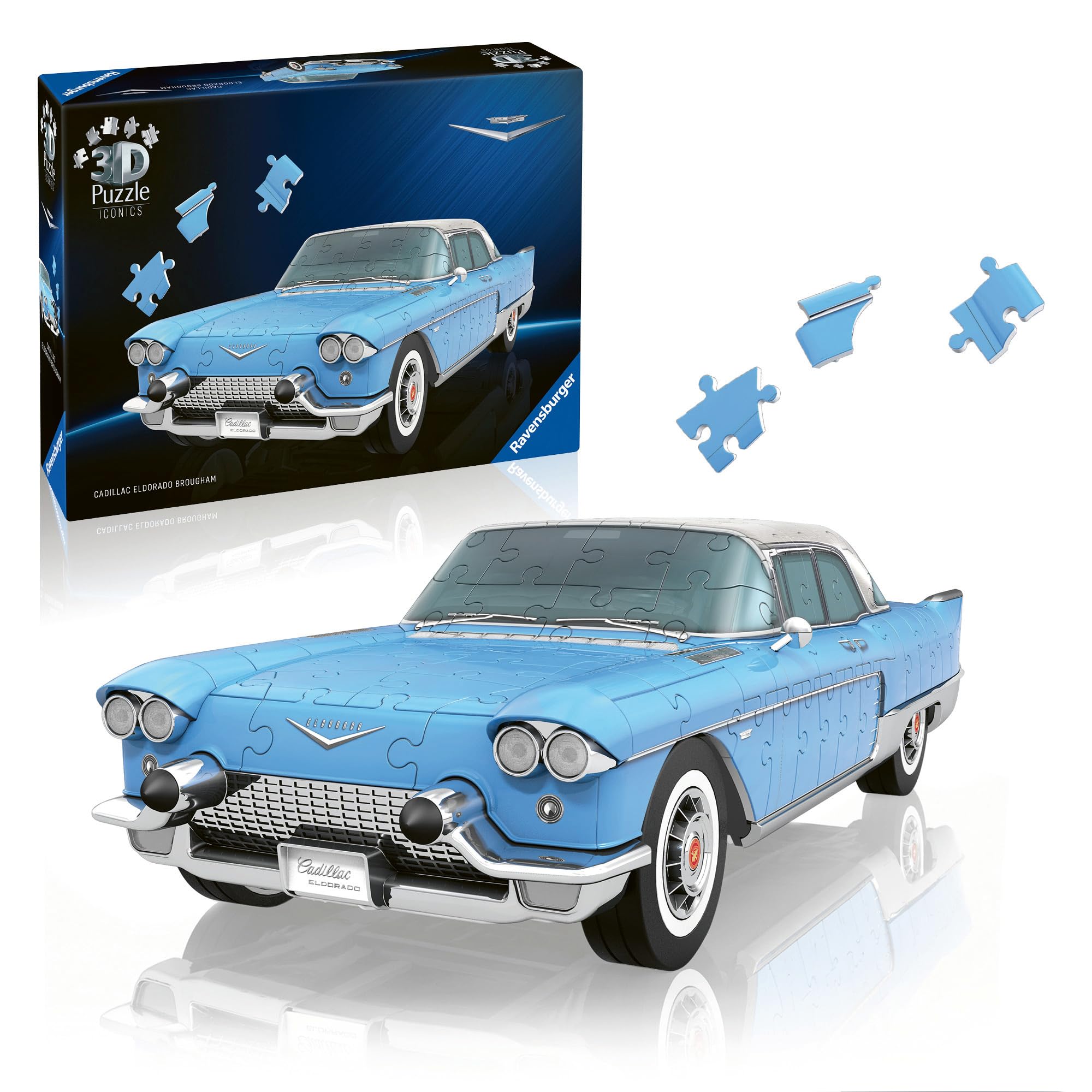 Ravensburger 3D Puzzle Iconics: 12008040 - Iconics Cadillac Eldorado Brougham - Eine wahre Ikone im 3D Puzzle Modellformat