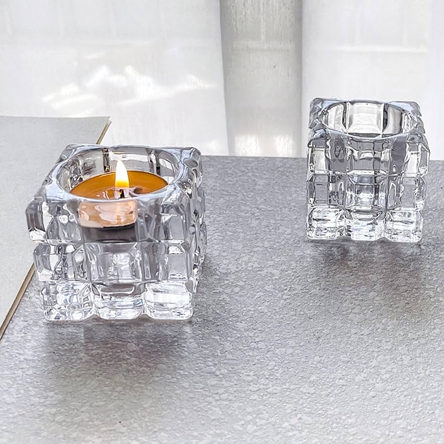 水晶 キャンドルスタンド Amazon.co.jp: スクエアキャンドルホルダー、ガラスキャンドル