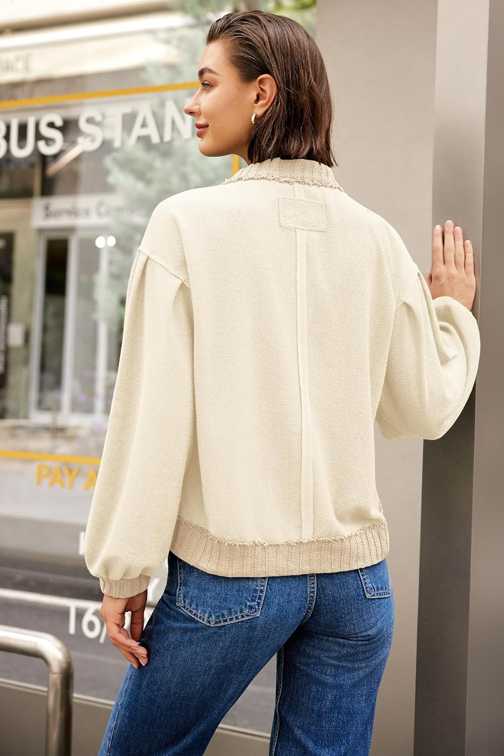 SENSERISE Womens Sweatshirt Cardigan Lightweight Fall Jackets Button Down Cardigans Casual Long Sleeve Coats with Pockets - Image 5