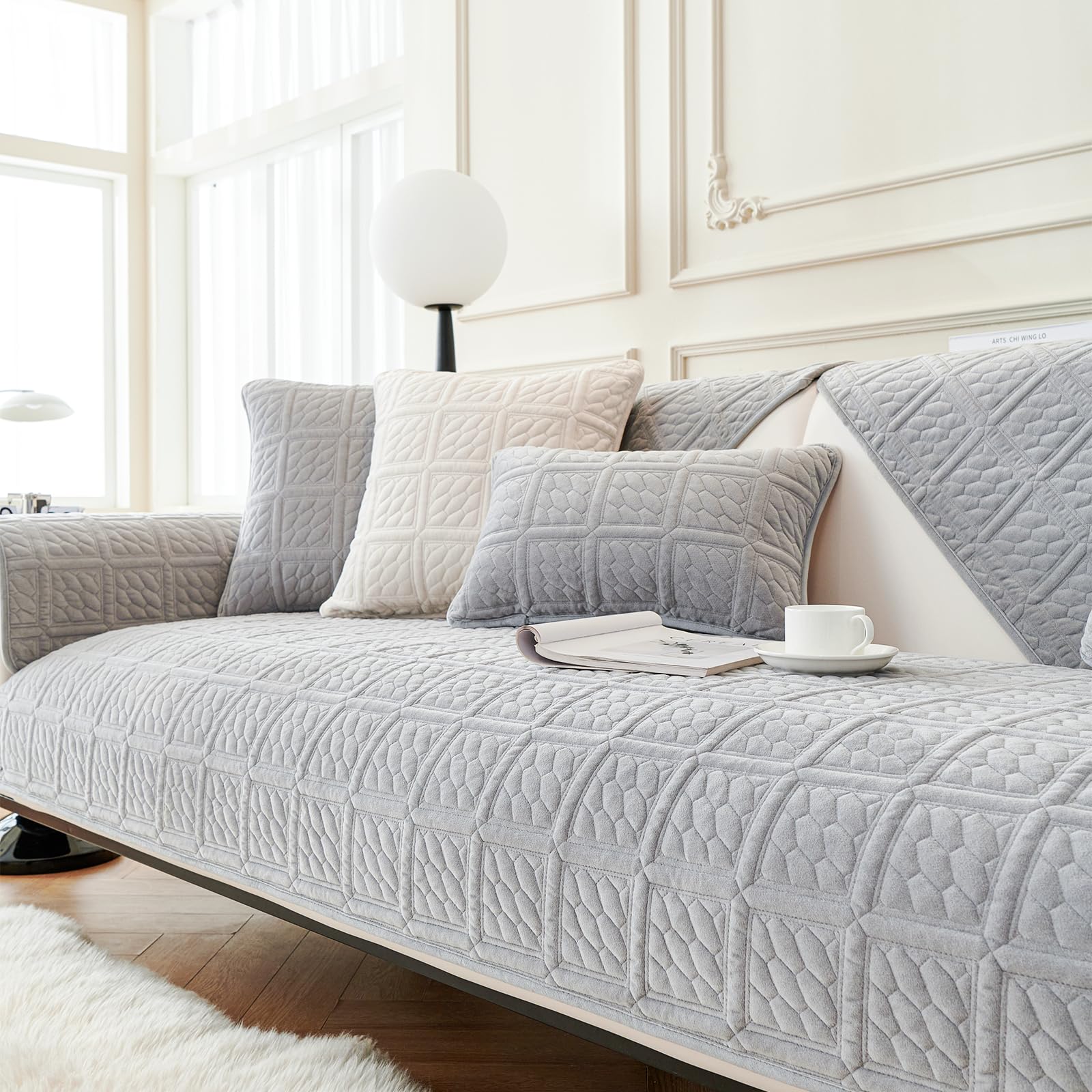 New Milk Velvet Soft Sofa Cover 1 2 3 Seater