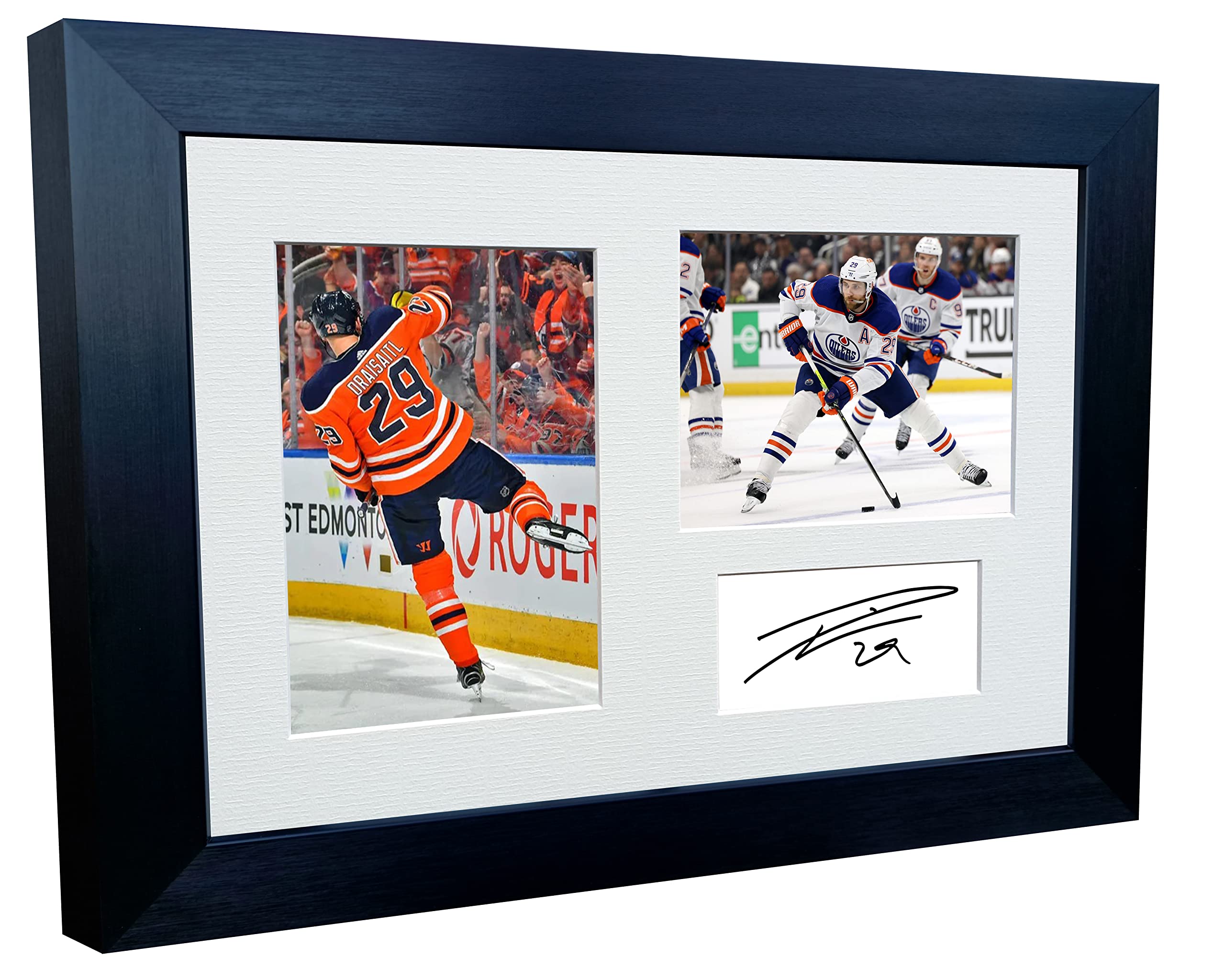 Kitbags & Lockers 12x8 A4 Leon Draisaitl Edmonton Oilers NHL Autographed Signed Photo Photograph Picture Frame Ice Hockey Poster Gift Triple
