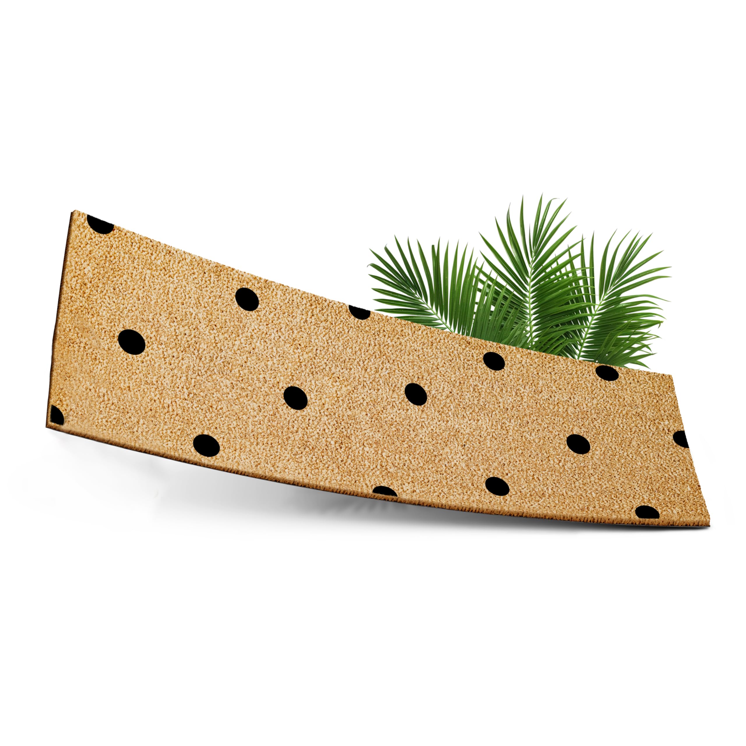 ElbFuchs Coconut Doormat 75 x 25 cm with Dots I Extra Durable & Non-Slip Coconut Mat I For Indoor and Covered Outdoor Areas I Ideal as a Narrow Dirt Trapper and Entrance Mat