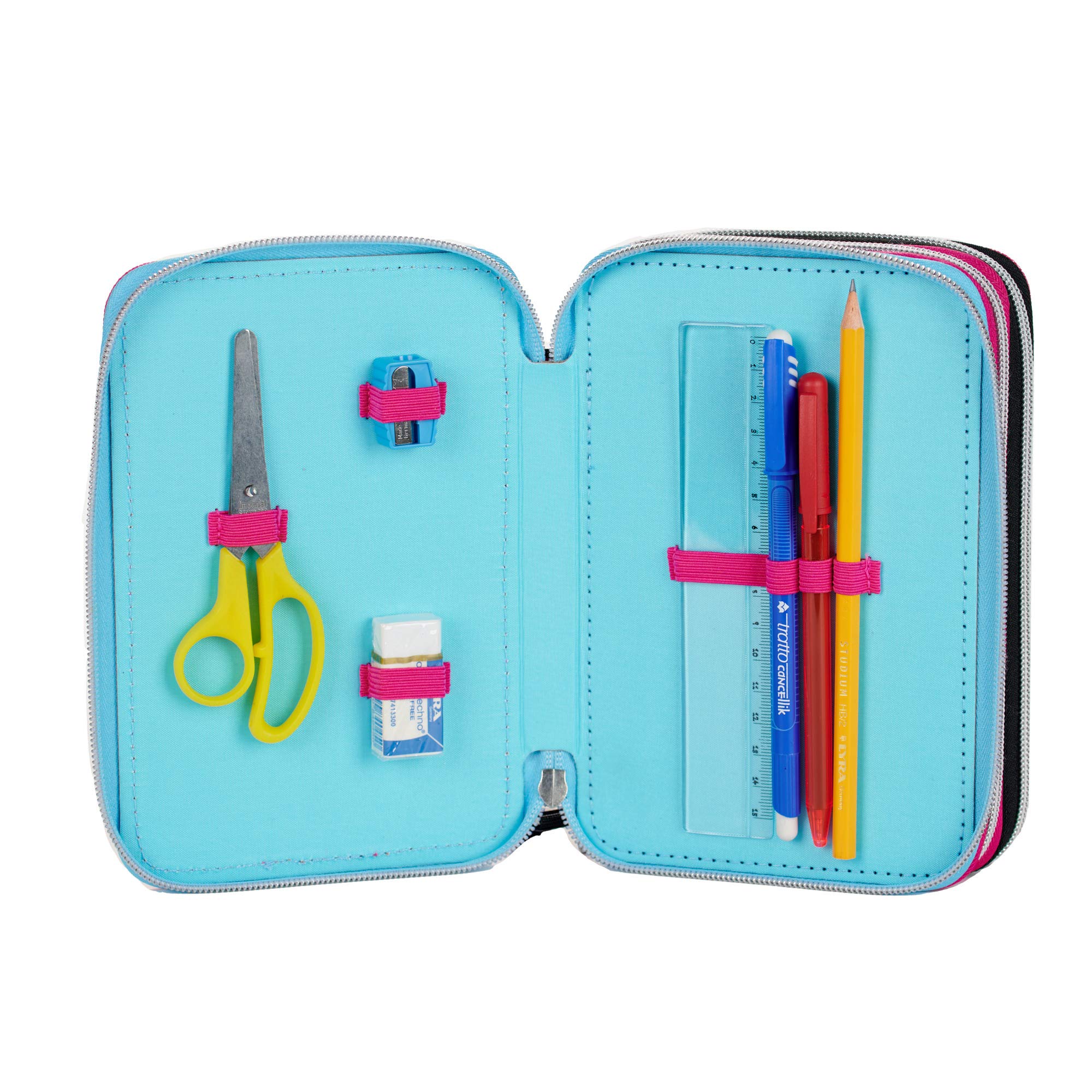 G.P. Schoolpack Zaino Scuola LOL O.M.G. Estensibile 40x29x13(+9) cm + Astuccio 3 Zip Completo