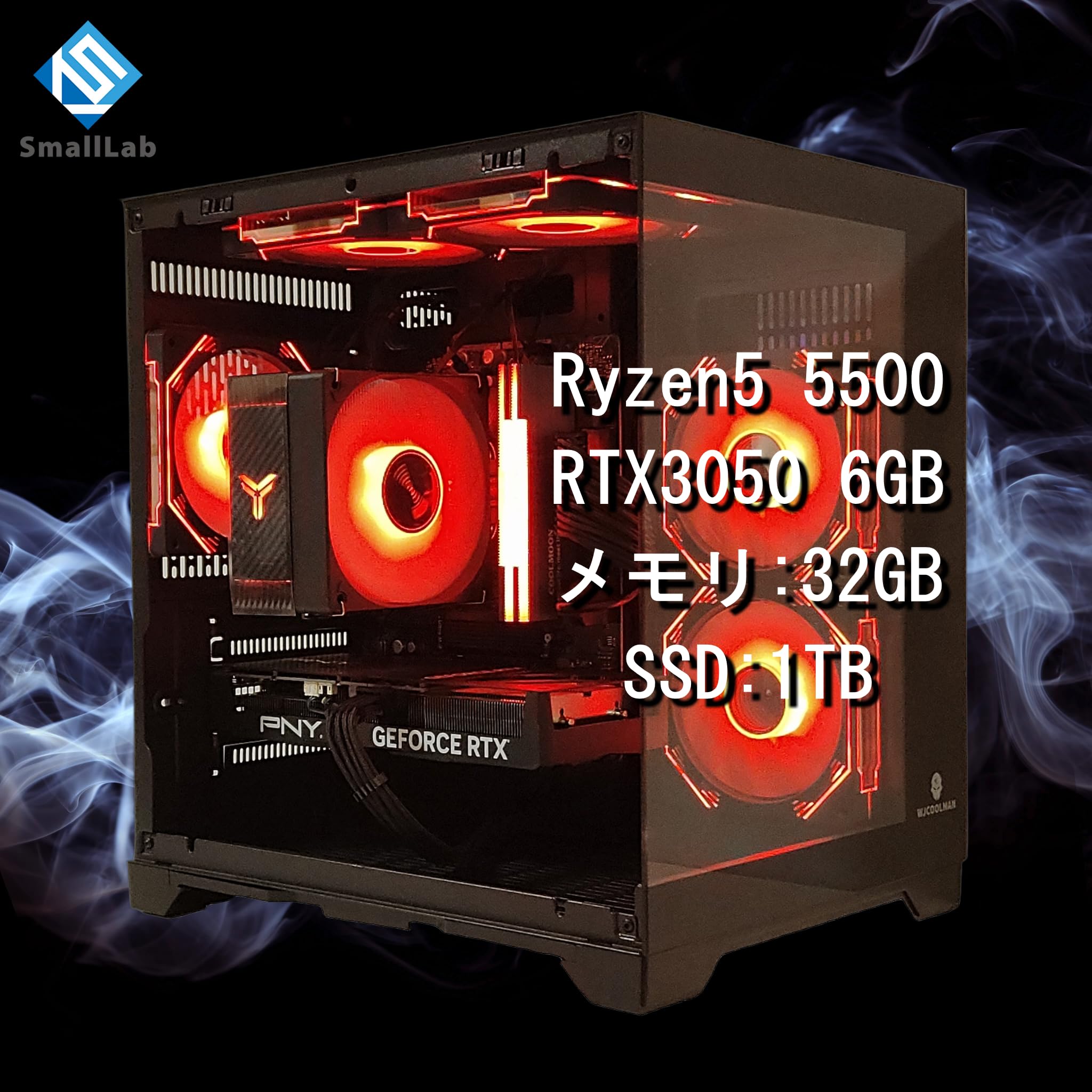 Amazon.co.jp: スモールラボ AMD Ryzen5 5500 ／ RTX3050 6GB ガラス2