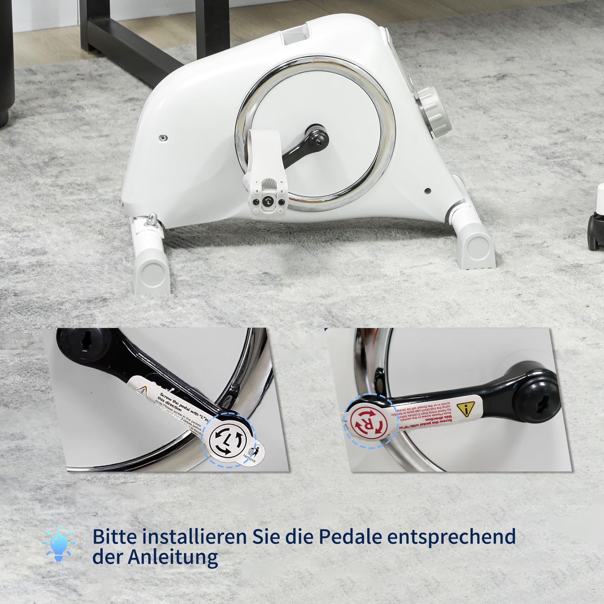 SPORTNOW Pedaltrainer Trainingsgerät mit 8-stufigem Magnetwiderstand | LCD-Display, für Senioren, Mini Heimtrainer, Bein- und Armtrainer, Fitnessbike, Büro, Zuhause