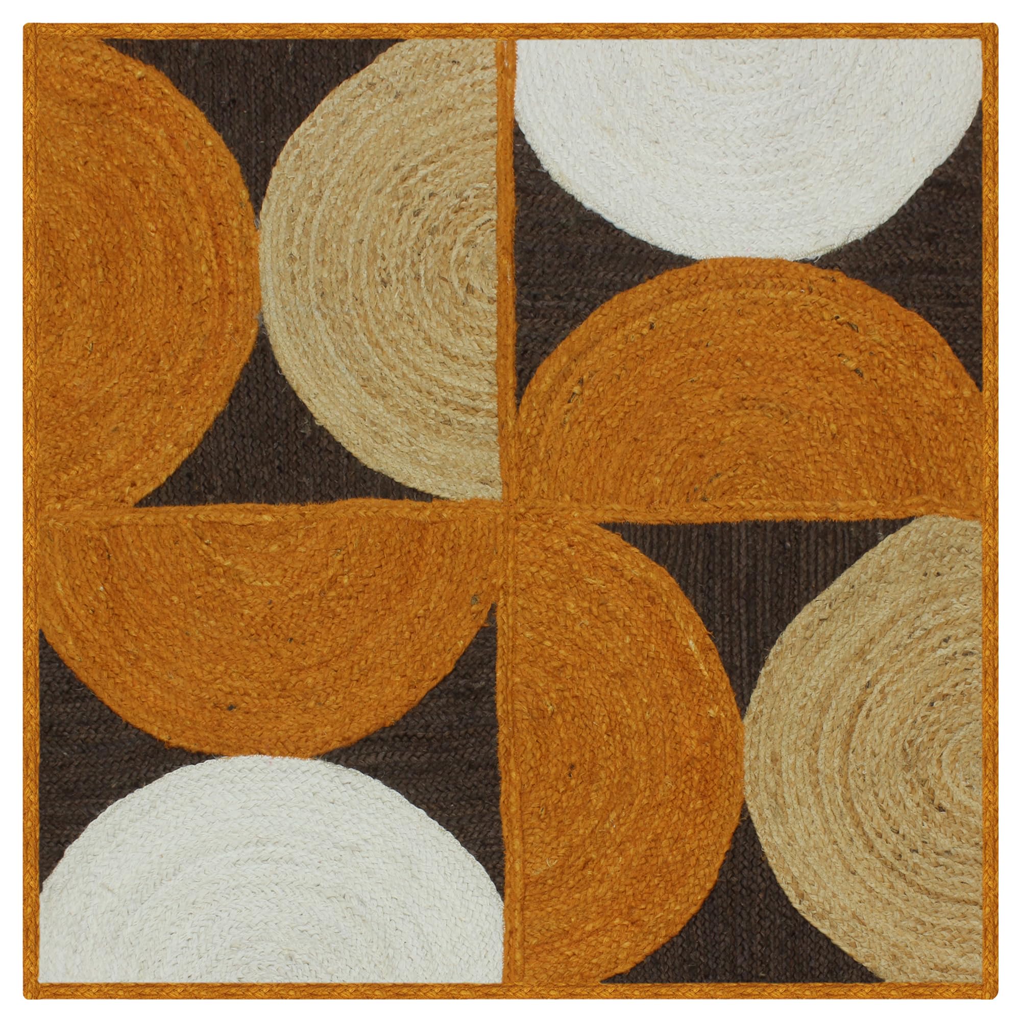 Tapis en toile de jute rectangulaire marron pour une entrée chaleureuse