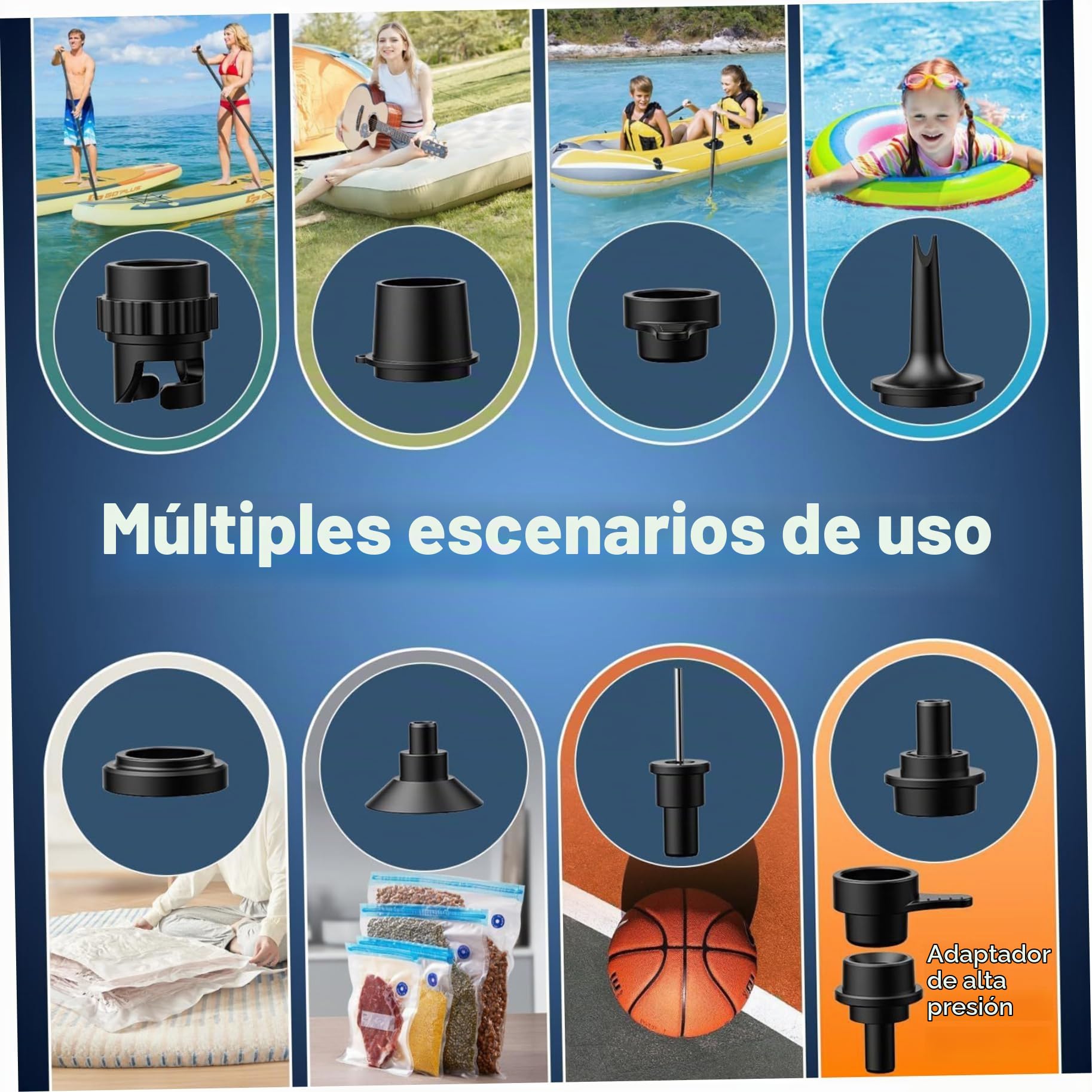 Bomba para Tabla de Paddle Surf, portátil, inalámbrica, pequeña, de 6, 2 x 6, 2 x 15, 4 cm, con Carga Tipo C, para Uso doméstico y Exterior.