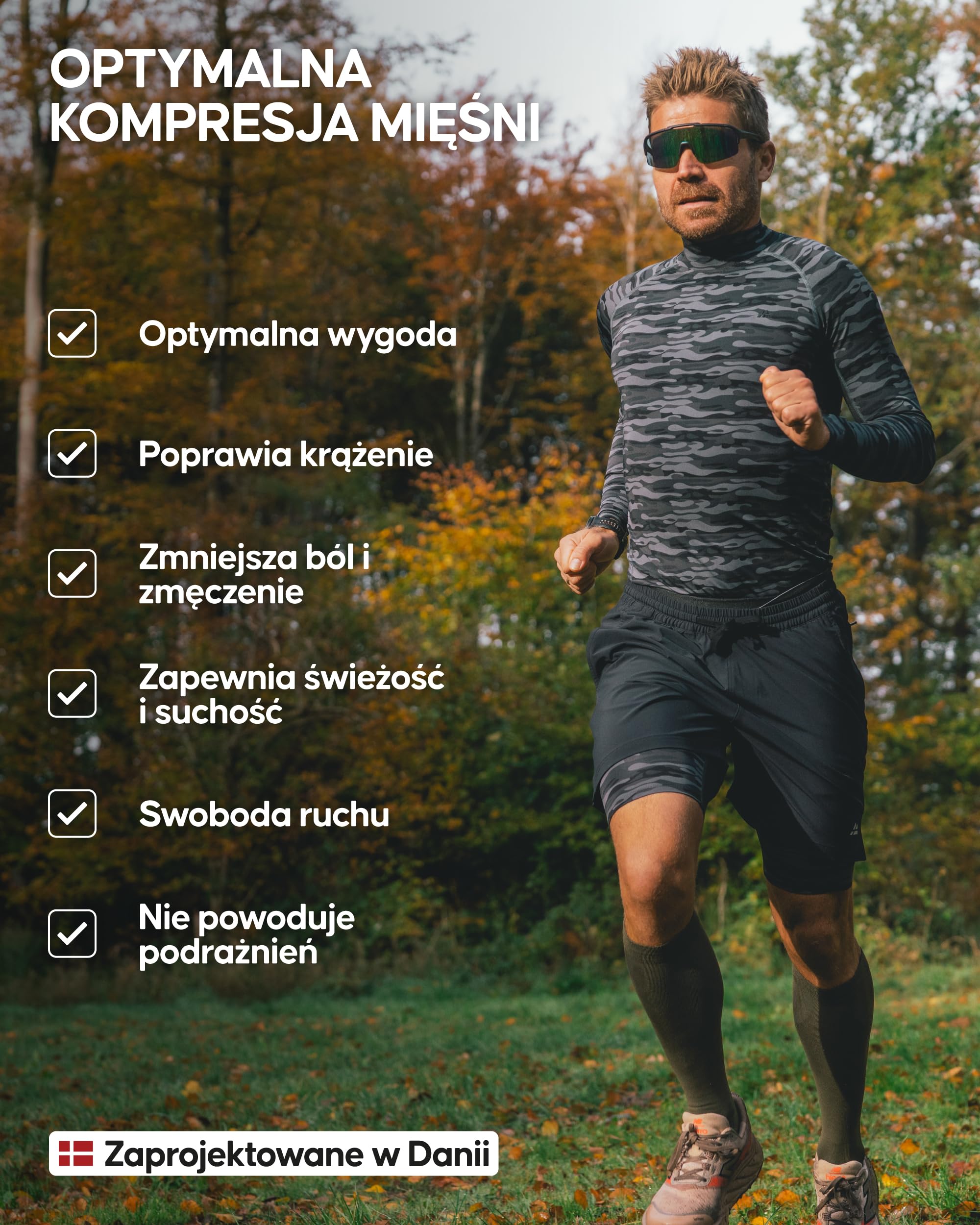 DANISH ENDURANCE Męska Koszulka Kompresyjna z Długim Rękawem, Szybkoschnąca Bluzka Dopasowana, z Oddychającą Siateczką, na Siłownię, do Biegania, 2-Pack