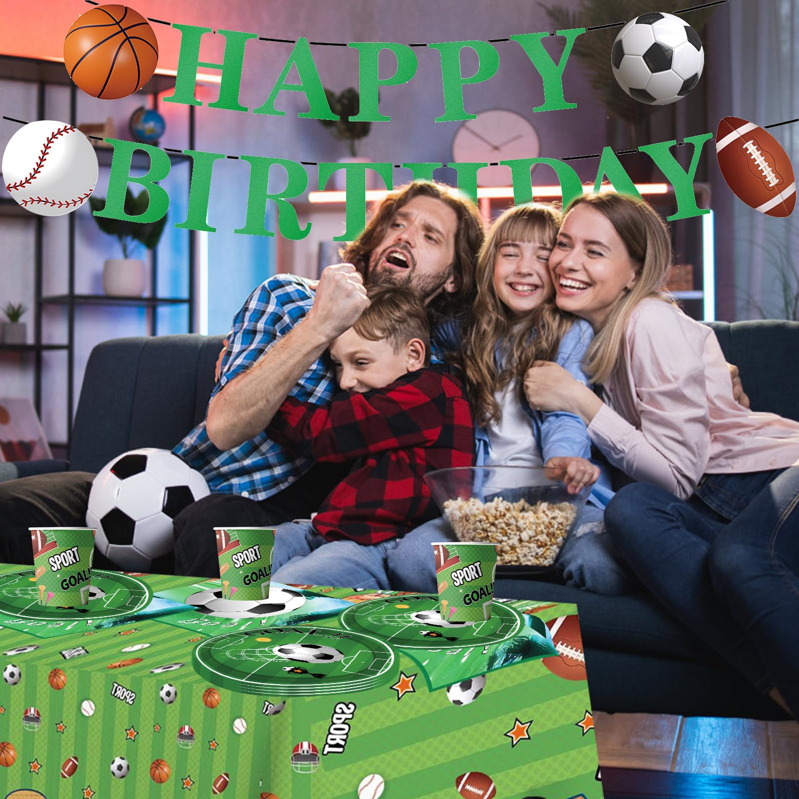 60 Stück Fußball Geburtstagsdeko - Partygeschirr Für 20 Personen - Teller & Servietten - Sport Thema