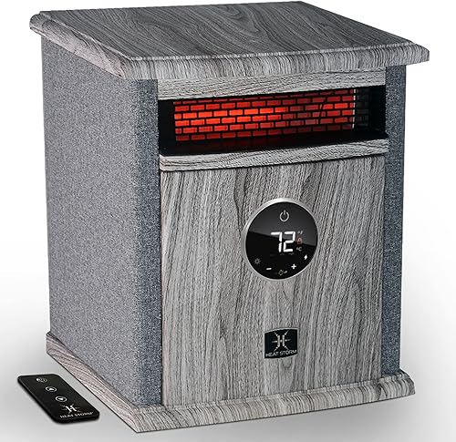 Heat Storm - Calentador eléctrico de espacios, portátil, 1500 watts, calentador de gabinete de elemento de cuarzo infrarrojo con termostato digital,