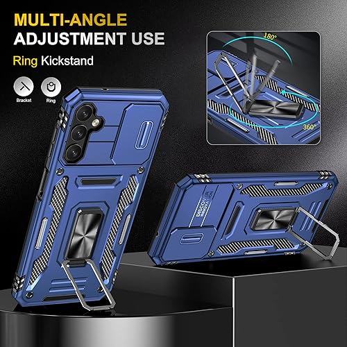 Miniatura 2 de Asuwish Funda de teléfono para Samsung Galaxy A34 5G con protector de pantalla de vidrio templado y cubierta para cámara deslizante, soporte