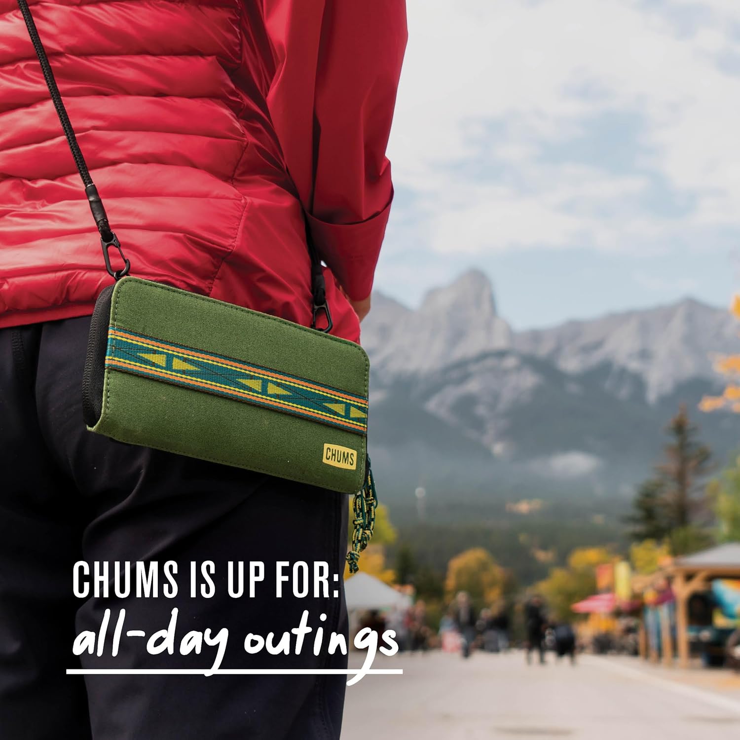 Chums Nomad Wallet - Purse & Cell Phone Wallet with Card Storage, Extra Pocket Space & Removable Strap - Brick - Image 5