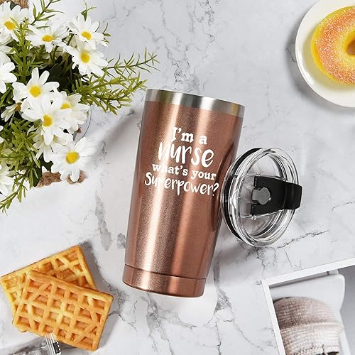 Miniatura 4 de Vaso de viaje con tapa y pajilla, regalo divertido para enfermera, nueva enfermera, mujeres en la semana de la enfermera, graduación, Acción de