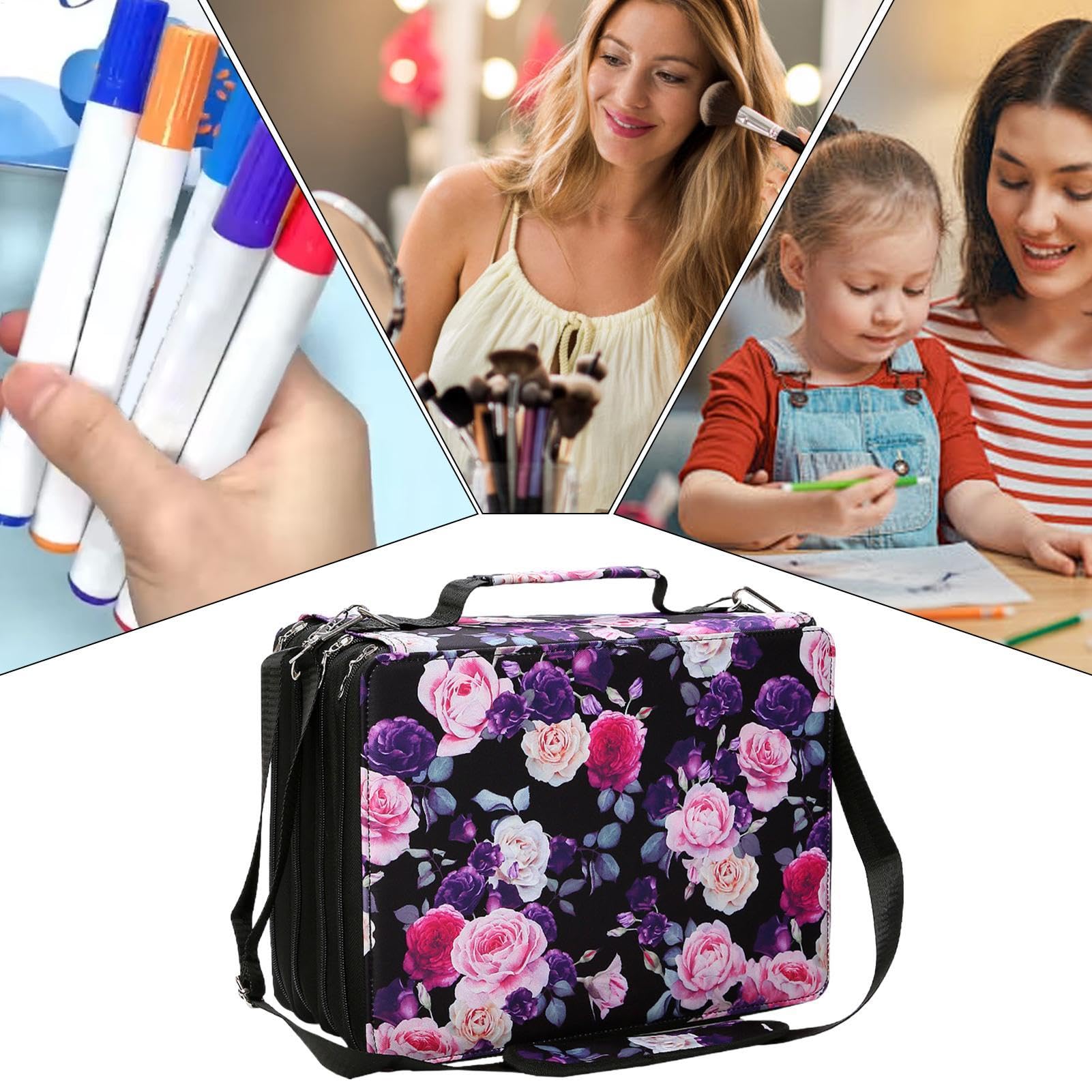 Custodia Organizer Per Pennarelli Grande Capacità Portatile | Organizer Per Pennarelli Scatola Arte E Hobby, Contenitore Cancelleria, Portapennelli Trucco, Astuccio Penne Gel, Materiale