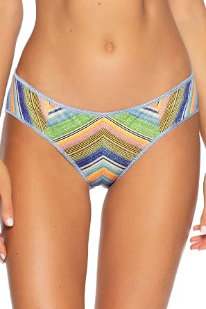 Becca by Rebecca Virtue Womens Mia American Metallic Hipster Bikini Bottom Multi L
