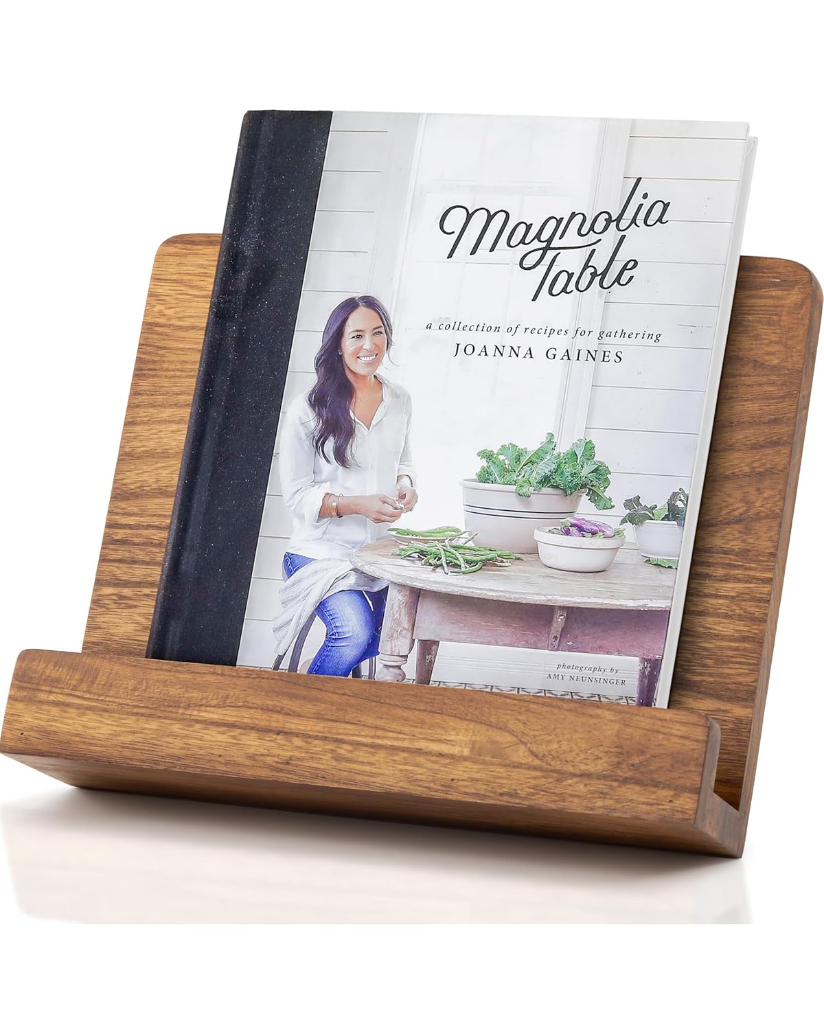 Beautiful Cookbook Stand for Your Kitchen Counter - Solid Wood Stand Easily Keeps Cook or Recipe Books Open