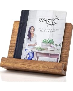 Beautiful Cookbook Stand for Your Kitchen Counter - Solid Wood Stand Easily Keeps Cook or Recipe Books Open