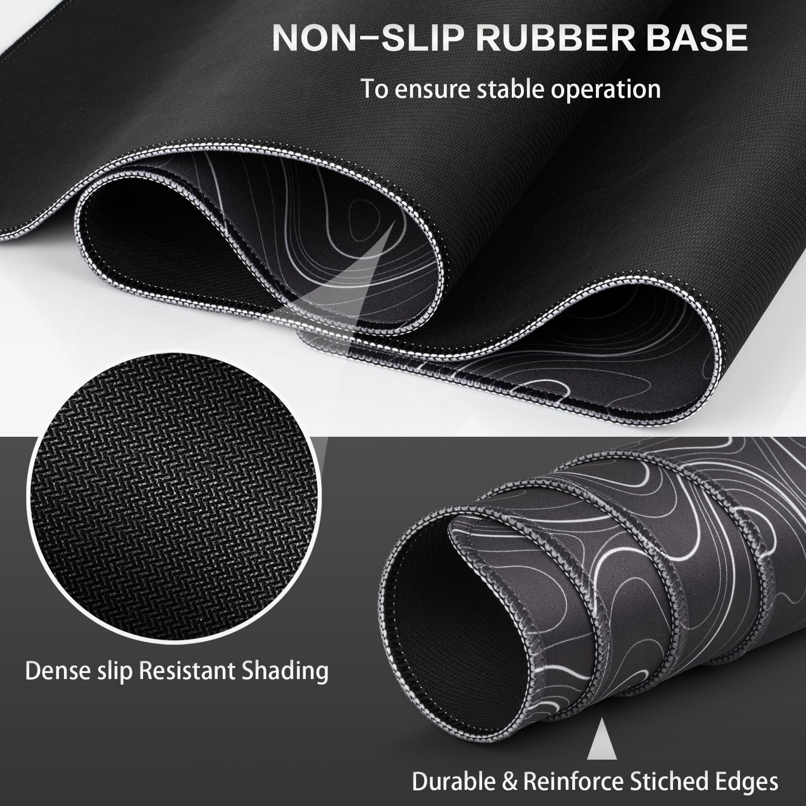 Canjoy - Alfombrilla de mouse para juegos, contorno topográfico, 35.4 x 15.7 pulgadas, grande, extendida, para computadora, teclado de escritorio completo, alfombrilla de mouse para juegos, oficina,