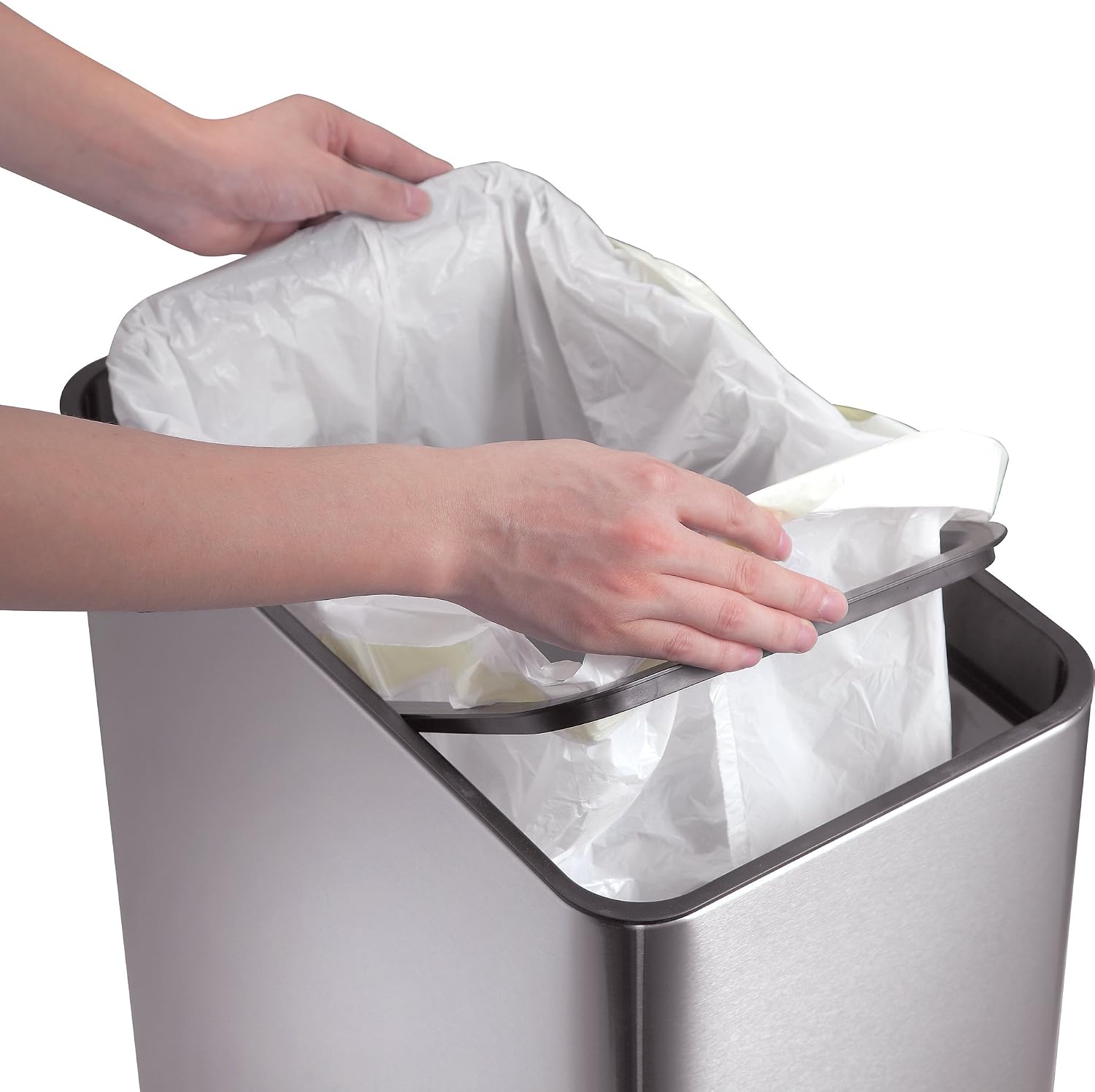 EKO 92775-1 Phantom Motion Sensor Touchless Stainless Steel Trash Can | 50 Liter