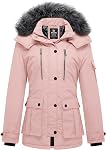 Wantdo Women's Winter Jacket Warm Puffer Coat Thicken Parka with Removable Fur Hood