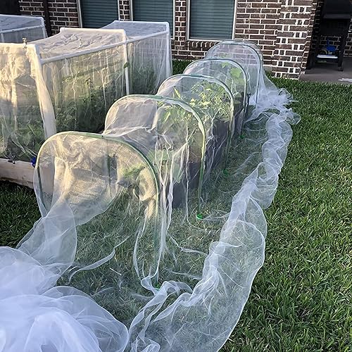 Miniatura 5 de Aros de jardín túnel de cultivo para camas elevadas, 6 juegos de aros de acero inoxidable de 25.6 x 31.5 pulgadas, marco de estacas de jardín