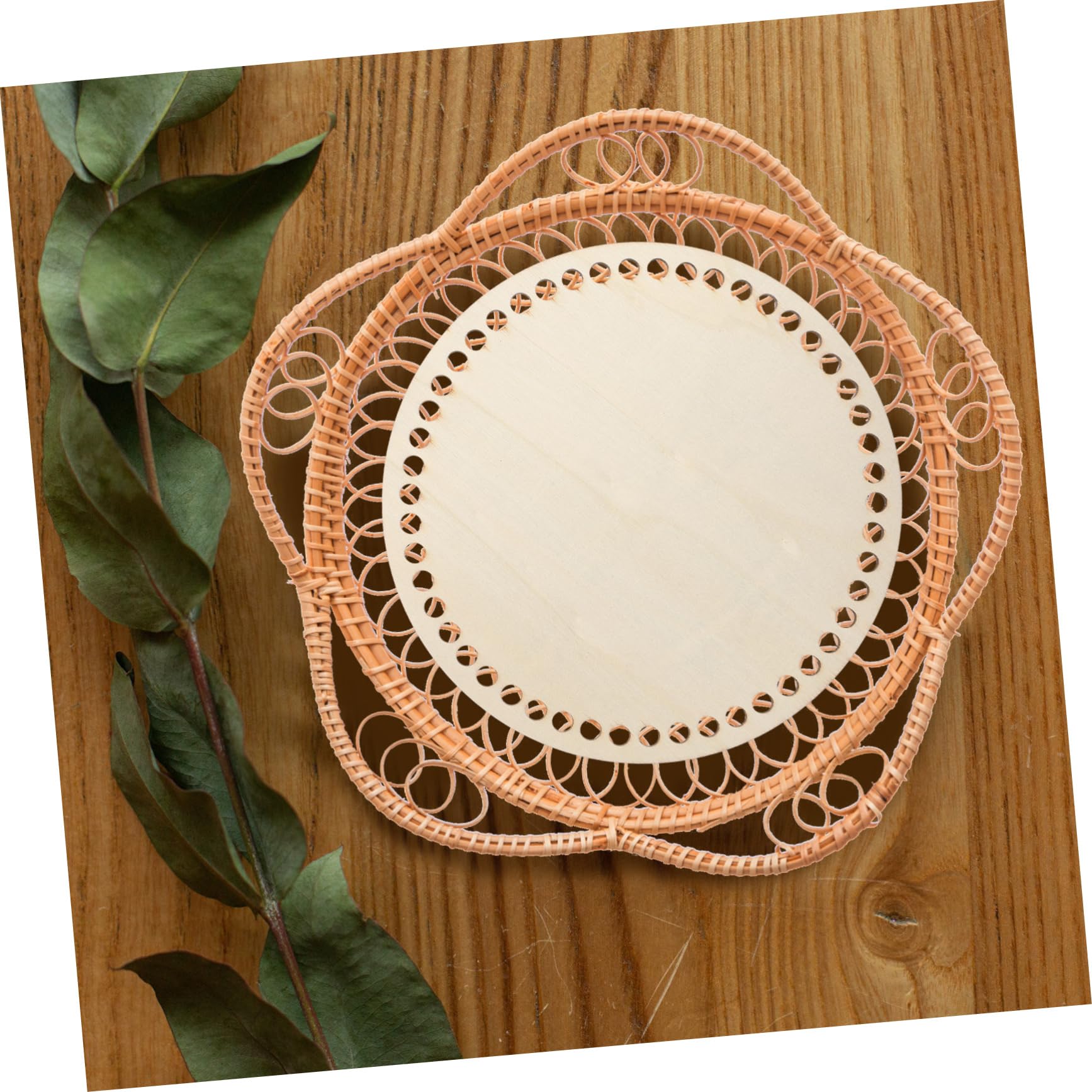 4 Stück Holzkorbböden für Häkelkörbe Oval Rund zum Selbermachen