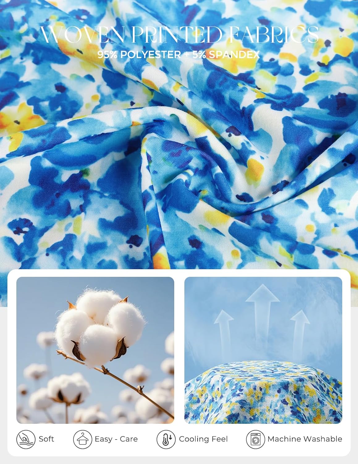 GRACE KARIN Women's Summer Casual Dress,Floral Sleeveless Midi Dress,Beach Vacation Dresses - Image 5