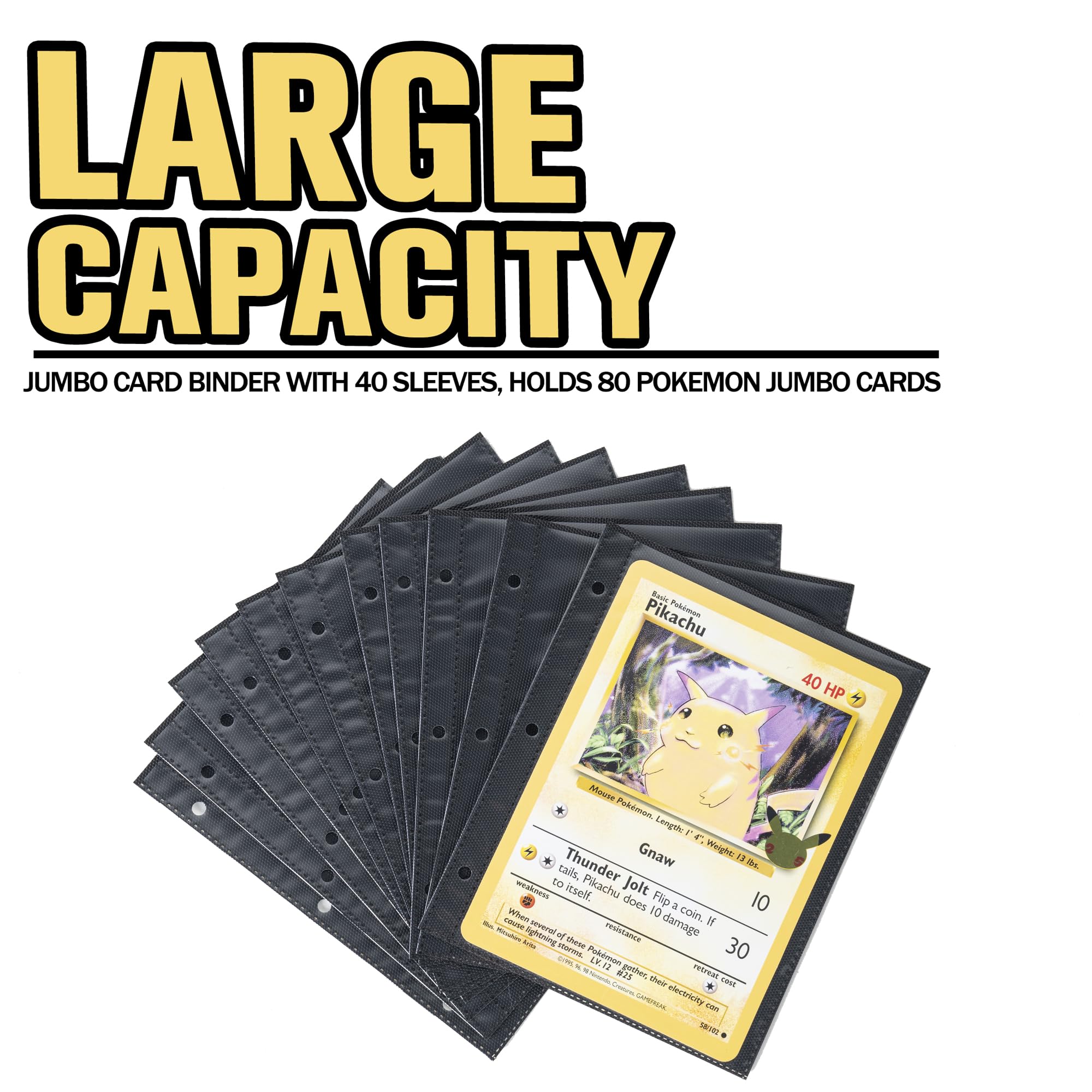 pikachu jumbo card binder Pikachu 001/028