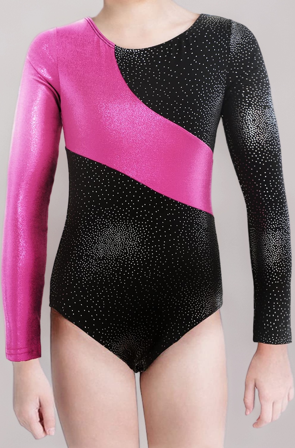 Kaylre Gymnastics Leotards for Girls Long Sleeve Kids Ballet Dance Wear Sparkle Unicorn Rainbow Fancy Mermaid Ribbons, Black, 170(13-14Y)