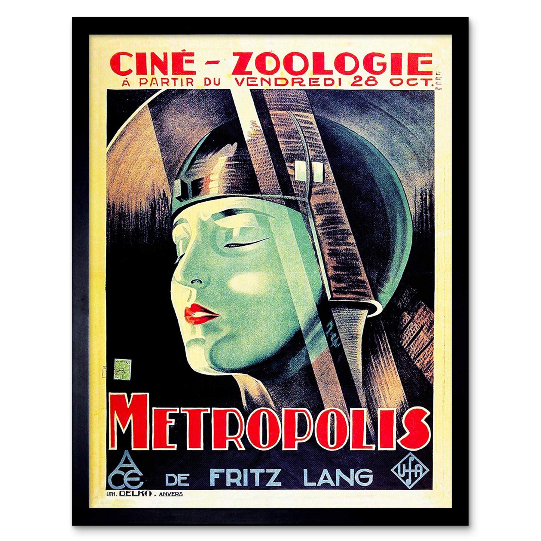 Wee Blue Coo Movie Film Metropolis Fritz Land Dystopian Future Vision France Art Print Framed Poster Wall Decor 12X16 Inch