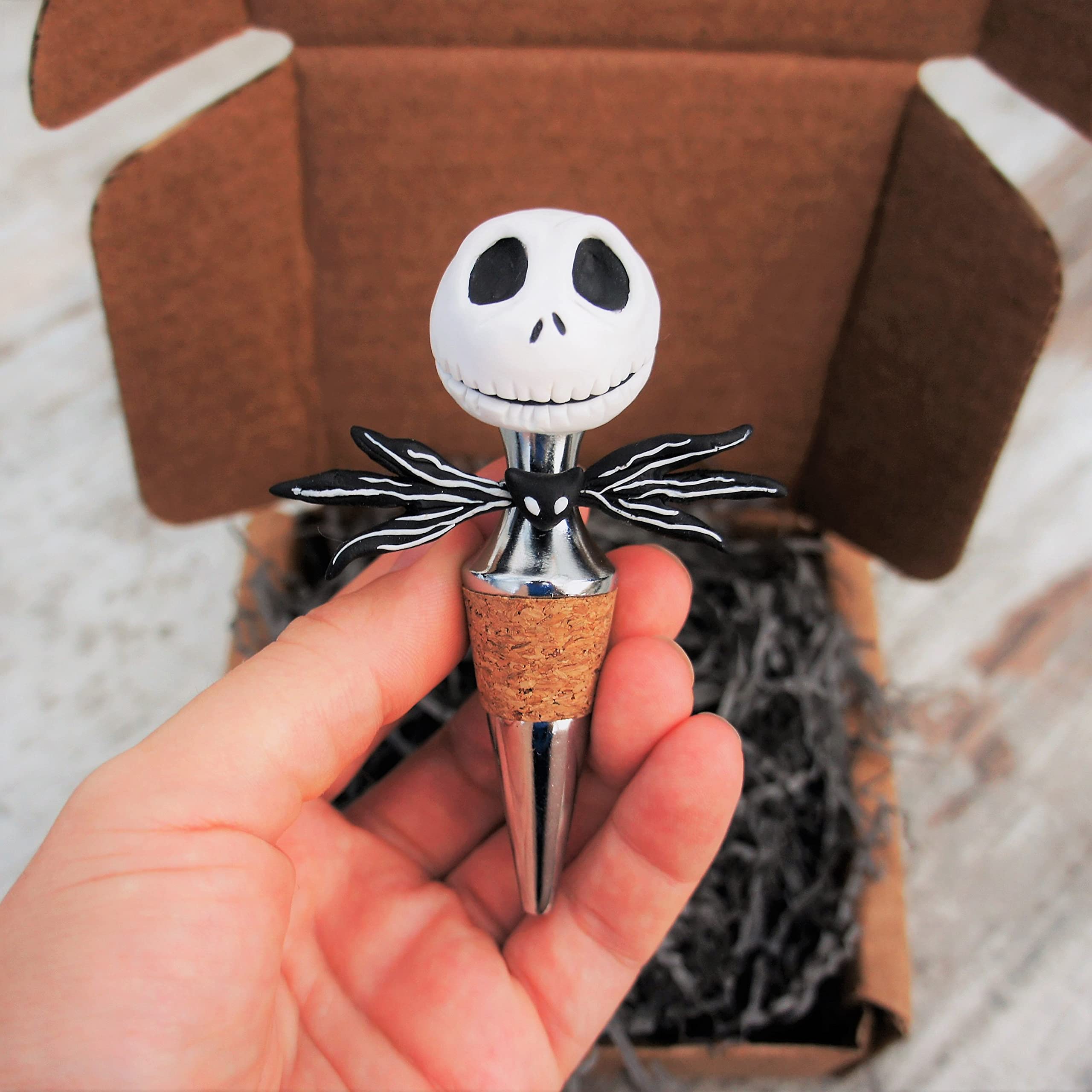 Jack wine bottle stopper Christmas gifts Halloween Skellington Handmade Hallowmas
