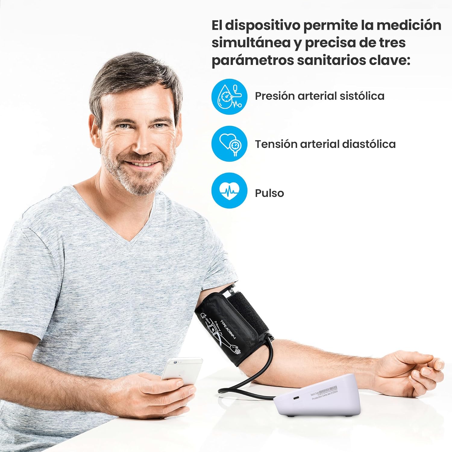 Man using Extralink blood pressure monitor