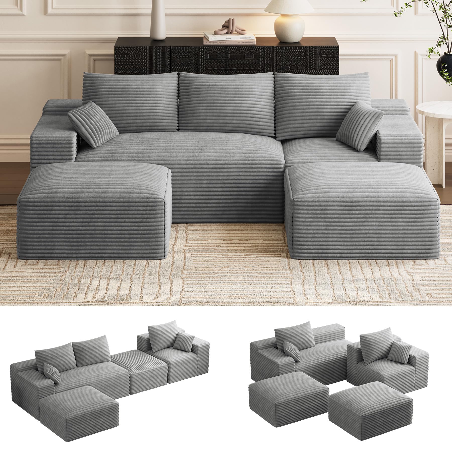ONEMMLION Oversized U-Shaped Sectional