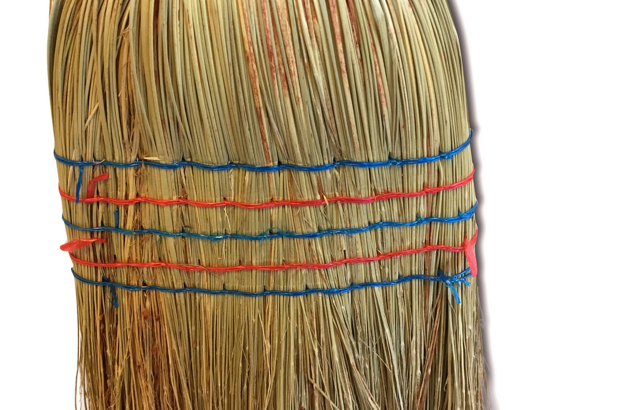 Balai Paille de Riz Traditionnel | 5 Fils manché Largeur 35 cm | Manche Bois 150 cm | Balai pour ménage extérieur, Cave ou Garage | Kibros 2840b