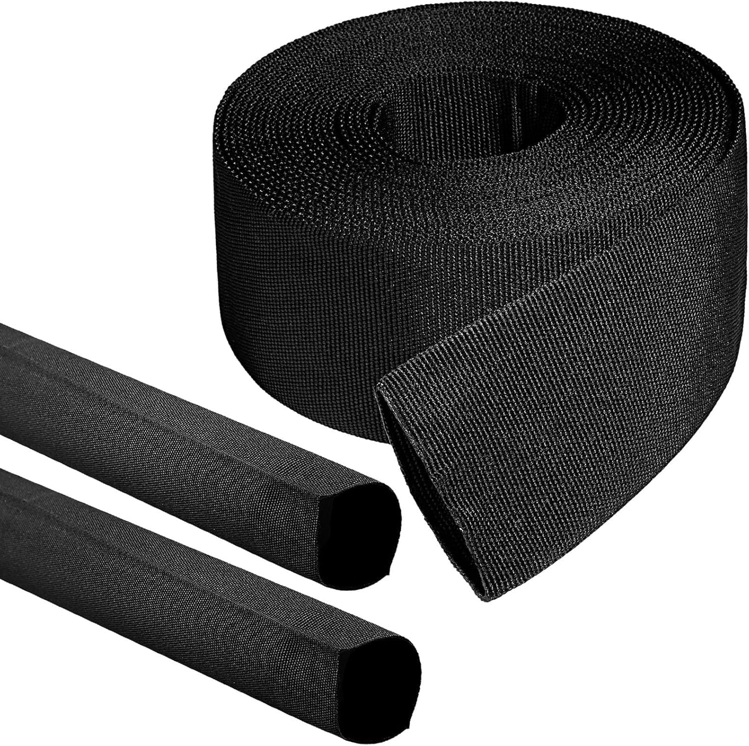 27 FT Nylon Protective Hose Sleeve 2" ID Cable Sleeve Torch Hydraulic Hose Protector Cutting Wire Hose Cover Management Wrap for Cord Tig Welding, Black