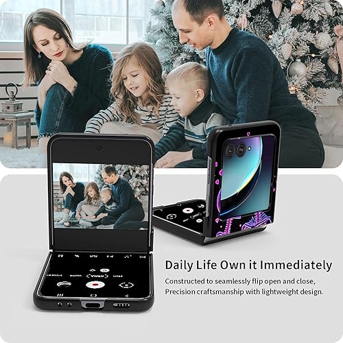 Vista 193 de Funda para Motorola Moto Razr Plus 2023 con protección de pantalla, cubierta trasera de policarbonato duro delgada y ultrafina con patrón de estante