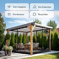 Vista 3 de Red de exterior para patio y jardín, casa de pantalla para camping y terraza, paredes de red de 4 paneles, sala de pantalla con paredes laterales